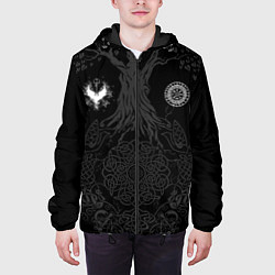 Куртка с капюшоном мужская Руническая, цвет: 3D-черный — фото 2