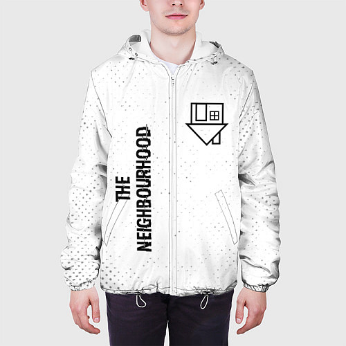 Мужская куртка The Neighbourhood glitch на светлом фоне: надпись, / 3D-Белый – фото 3