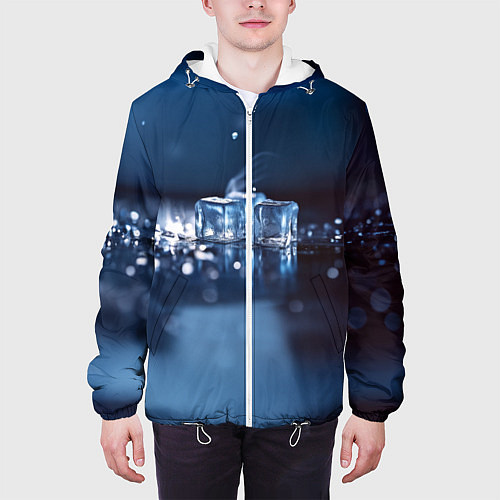 Мужская куртка Кубики льда с дымком / 3D-Белый – фото 3