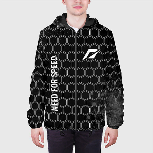 Мужская куртка Need for Speed glitch на темном фоне: надпись, сим / 3D-Черный – фото 3