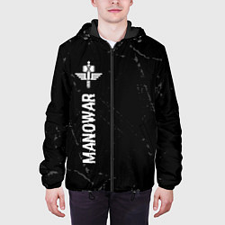 Куртка с капюшоном мужская Manowar glitch на темном фоне: по-вертикали, цвет: 3D-черный — фото 2