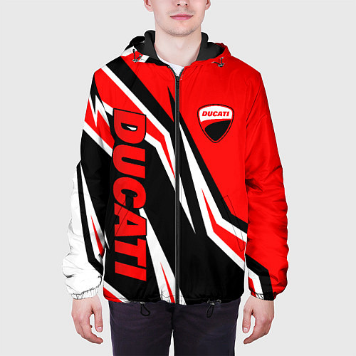 Мужская куртка Ducati- red stripes / 3D-Черный – фото 3