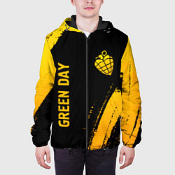 Куртка с капюшоном мужская Green Day - gold gradient: надпись, символ, цвет: 3D-черный — фото 2