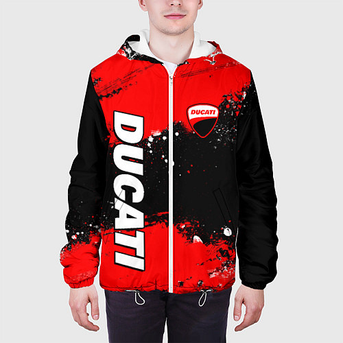 Мужская куртка Ducati - красная униформа с красками / 3D-Белый – фото 3