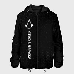 Куртка с капюшоном мужская Assassins Creed glitch на темном фоне: по-вертикал, цвет: 3D-черный