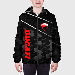 Куртка с капюшоном мужская Ducati - технологическая броня, цвет: 3D-черный — фото 2