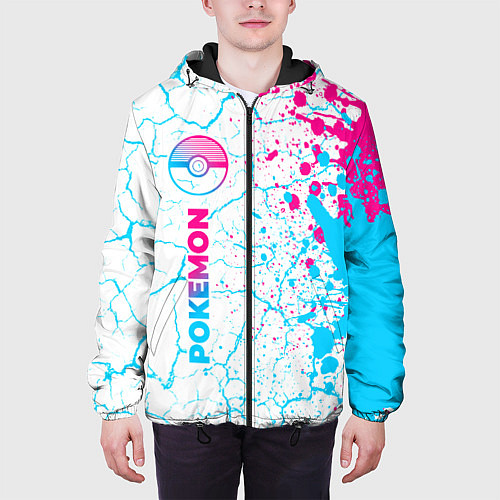 Мужская куртка Pokemon neon gradient style: по-вертикали / 3D-Черный – фото 3