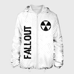 Мужская куртка Fallout glitch на светлом фоне: надпись, символ