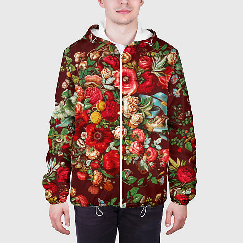 Мужская куртка Платок цветочный узор / 3D-Белый – фото 3
