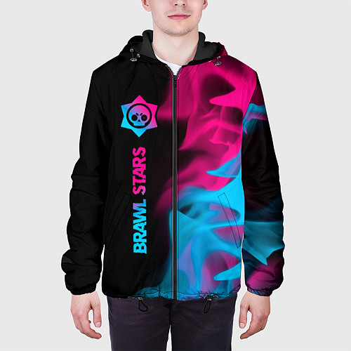 Мужская куртка Brawl Stars - neon gradient: по-вертикали / 3D-Черный – фото 3