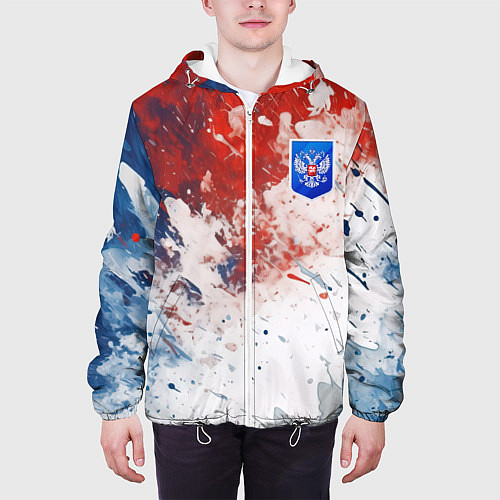 Мужская куртка Краски и герб России / 3D-Белый – фото 3