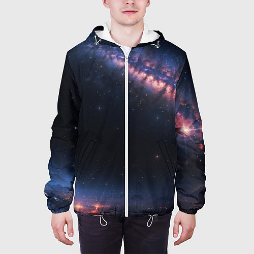 Мужская куртка Млечный путь в звездном небе / 3D-Белый – фото 3