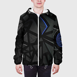 Куртка с капюшоном мужская Черные объемные плиты, цвет: 3D-белый — фото 2