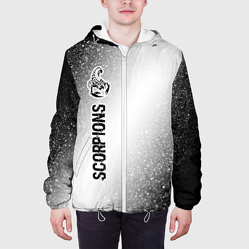 Мужская куртка Scorpions glitch на светлом фоне: по-вертикали / 3D-Белый – фото 3