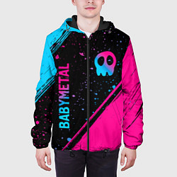 Куртка с капюшоном мужская Babymetal - neon gradient: надпись, символ, цвет: 3D-черный — фото 2
