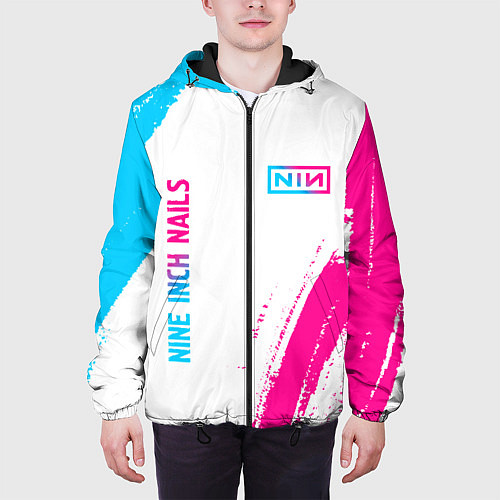 Мужская куртка Nine Inch Nails neon gradient style: надпись, симв / 3D-Черный – фото 3