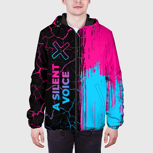 Мужская куртка A Silent Voice - neon gradient: по-вертикали / 3D-Черный – фото 3