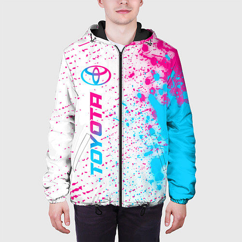 Мужская куртка Toyota neon gradient style: по-вертикали / 3D-Черный – фото 3