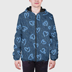 Куртка с капюшоном мужская Hearts on denim, цвет: 3D-черный — фото 2