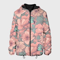 Мужская куртка Паттерн с бабочками и цветами