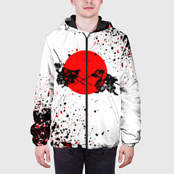 Куртка с капюшоном мужская Два самурая, цвет: 3D-черный — фото 2