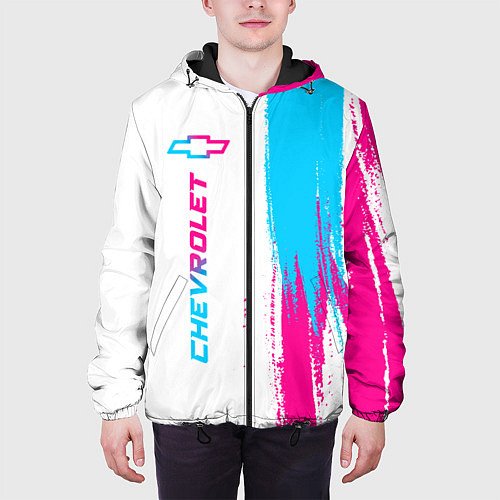 Мужская куртка Chevrolet neon gradient style: по-вертикали / 3D-Черный – фото 3