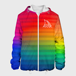 Куртка с капюшоном мужская Midjourney Лого с фоном, цвет: 3D-белый