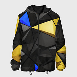 Куртка с капюшоном мужская Black yellow elements, цвет: 3D-черный