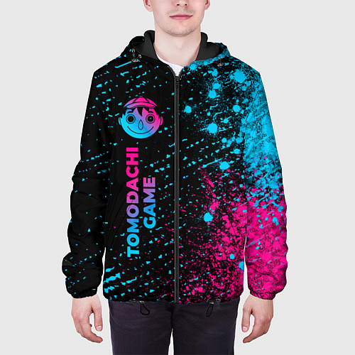 Мужская куртка Tomodachi Game - neon gradient: по-вертикали / 3D-Черный – фото 3