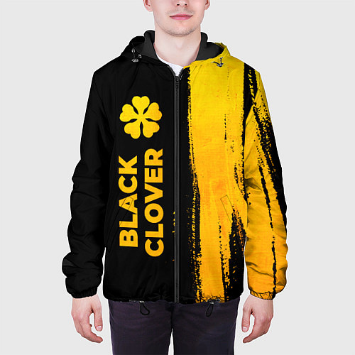 Мужская куртка Black Clover - gold gradient: по-вертикали / 3D-Черный – фото 3