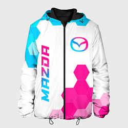 Мужская куртка Mazda neon gradient style: надпись, символ