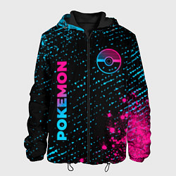 Мужская куртка Pokemon - neon gradient: надпись, символ