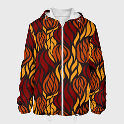 Куртка с капюшоном мужская Hot Flames - паттерн, цвет: 3D-белый