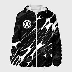 Куртка с капюшоном мужская Volkswagen - острые линии, цвет: 3D-белый