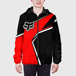 Куртка с капюшоном мужская Fox мотокросс - красный, цвет: 3D-черный — фото 2