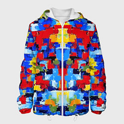 Куртка с капюшоном мужская Colorful abstraction - vogue - paint, цвет: 3D-белый
