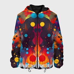 Куртка с капюшоном мужская Mirrow colorful blots - abstraction - vogue, цвет: 3D-черный