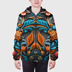 Куртка с капюшоном мужская Mirrow floral pattern - art - vogue, цвет: 3D-черный — фото 2