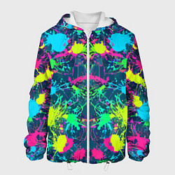 Куртка с капюшоном мужская Colorful blots - expressionism - vogue, цвет: 3D-белый