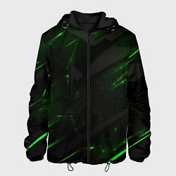 Мужская куртка Dark black green abstract