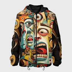 Мужская куртка Живопись с лицами в стиле Пабло Пикассо