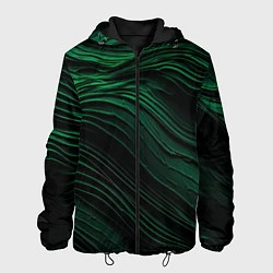 Куртка с капюшоном мужская Dark green texture, цвет: 3D-черный