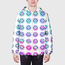 Куртка с капюшоном мужская Smiley holographic, цвет: 3D-белый — фото 2