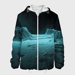 Куртка с капюшоном мужская Space landscape - vaporwave, цвет: 3D-белый