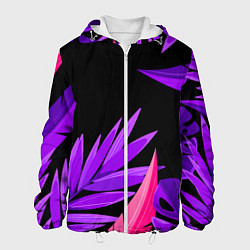 Куртка с капюшоном мужская Floral composition - neon, цвет: 3D-белый