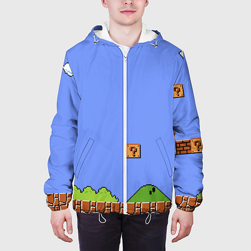 Мужская куртка Первый уровень Марио / 3D-Белый – фото 3