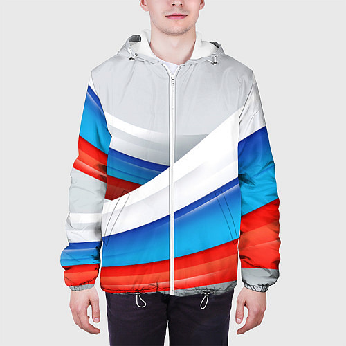 Мужская куртка Российские флаги / 3D-Белый – фото 3