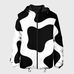 Куртка с капюшоном мужская Кожа коровы, цвет: 3D-черный