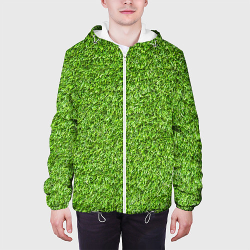 Мужская куртка Зелёный газон / 3D-Белый – фото 3