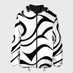 Куртка с капюшоном мужская Анималистическая абстракция зебры, цвет: 3D-черный